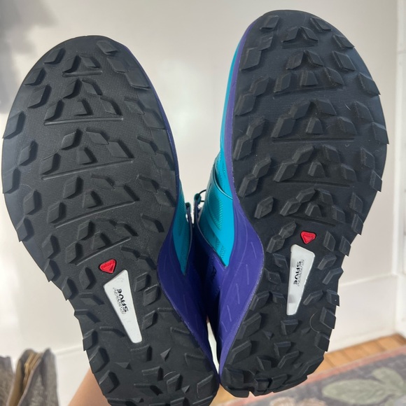 NEW Salomon Ultra Pro Trail Running Tennis Shoes size 38 EU Turquoise Blue Navy - Picture 12 of 15